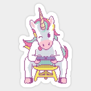 Pixel Gamer Unicorn - low-bit graphics - gift Sticker